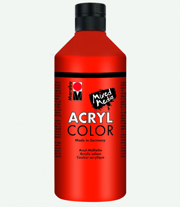 Acryl Color 500 ml Mixed Media-Zinnoberrot