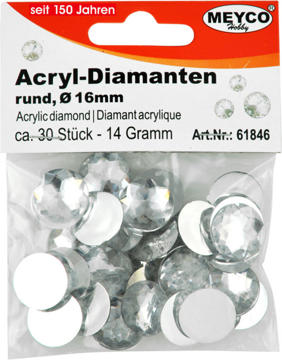 Acryl- Diamanten rund 16 mm Ø