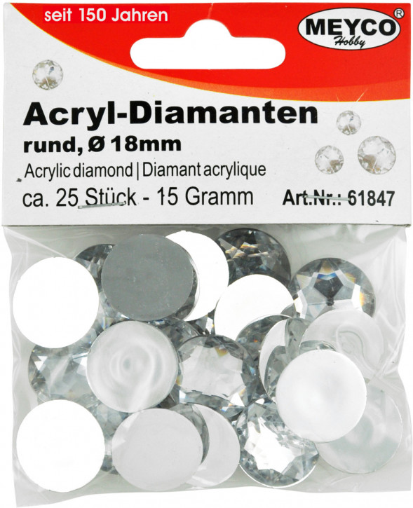Acryl- Diamanten rund 18 mm Ø