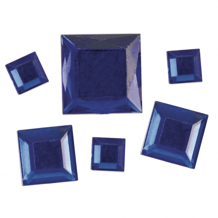 Acryl- Strassquadrate, Blau, 6,10,14 mm, SB-Btl 310 Stück
