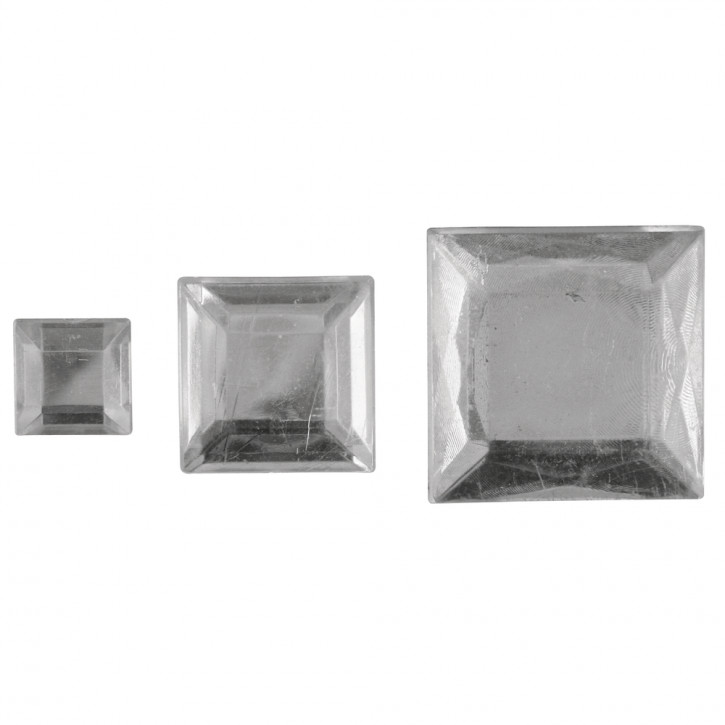 Acryl- Strassquadrate, Platin, 6,10,14 mm, SB-Btl 310 Stück