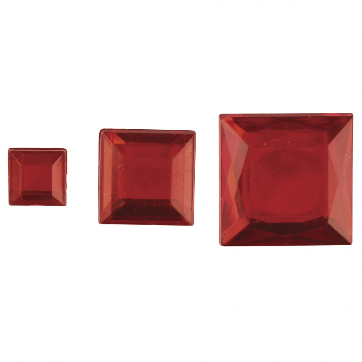 Acryl- Strassquadrate, Rot, 6,10,14 mm, SB-Btl 310 Stück