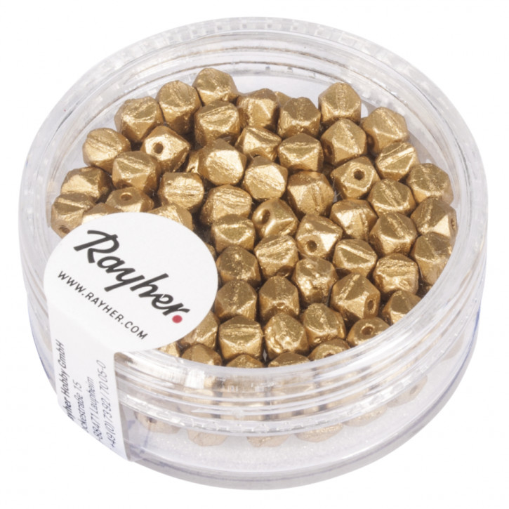 Antique Rocailles, 4mm Dose 120Stück-gold