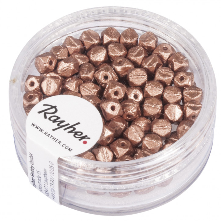 Antique Rocailles, 4mm Dose 120Stück-kupfer