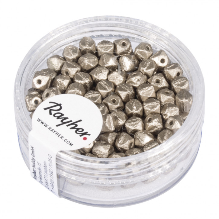 Antique Rocailles, 4mm Dose 120Stück-taupe
