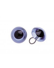 Augen Glas/Oese saphir 12mm, 2 Stück