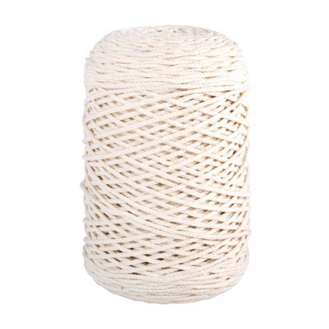 Braidy Recycling Garn, geflochten, 2mm ø (250g Knäuel), Knäuel 250m-elfenbein