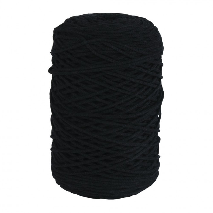 Braidy Recycling Garn, geflochten, 2mm ø (250g Knäuel), Knäuel 250m-schwarz