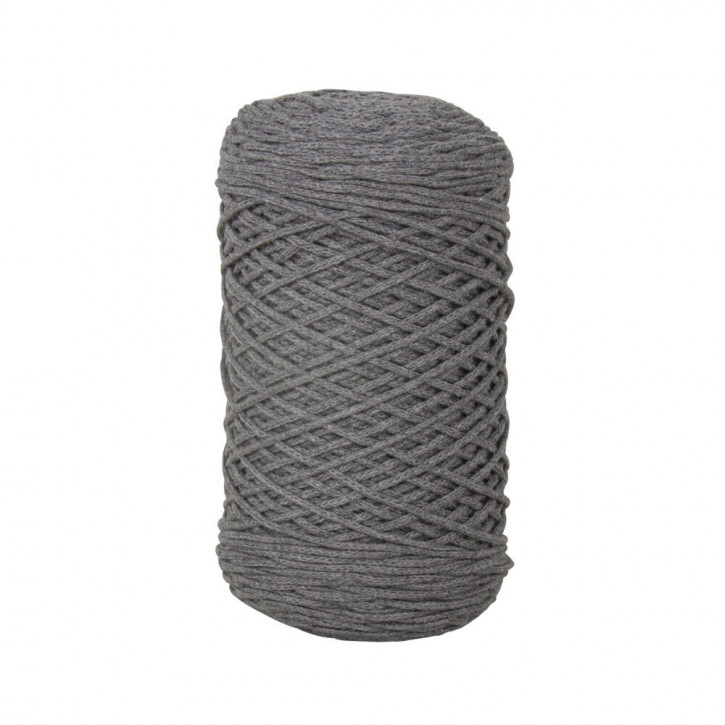 Braidy Recycling Garn, geflochten, 2mm ø (250g Knäuel), Knäuel 250m-steingrau