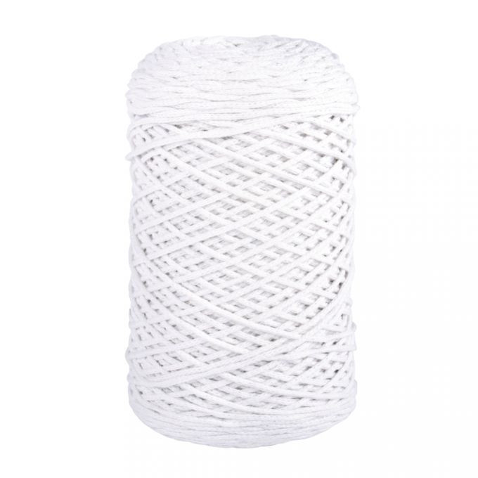 Braidy Recycling Garn, geflochten, 2mm ø (250g Knäuel), Knäuel 250m-weiß
