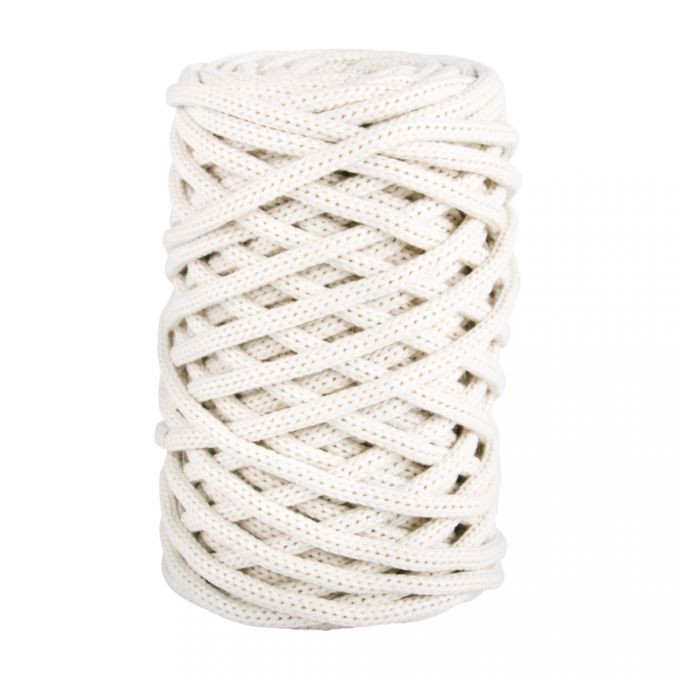 Braidy Recycling Garn, geflochten, 6mm ø (250g Knäuel), Knäuel 27m-elfenbein