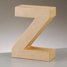 Buchstabe Z aus Pappmaché , H 10 x B 8 x T 3 cm
