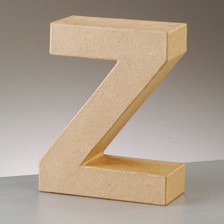 Buchstabe Z aus Pappmaché , H 17,5 x B 13,7 x T 5,5 cm