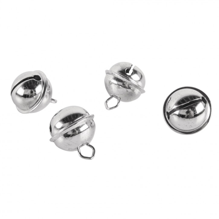 Deko-Metallglöckchen Silber kugelförmig 24 mm