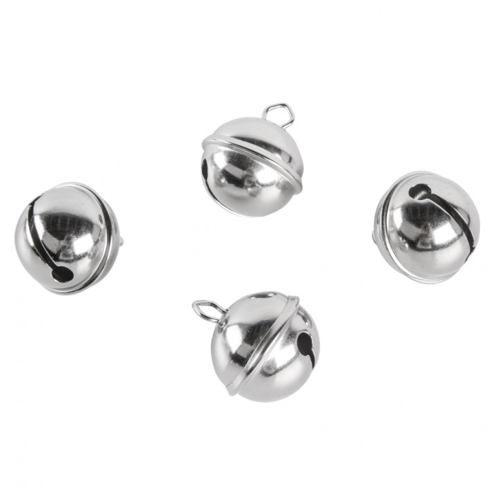 Deko-Metallglöckchen Silber kugelförmig 29 mm