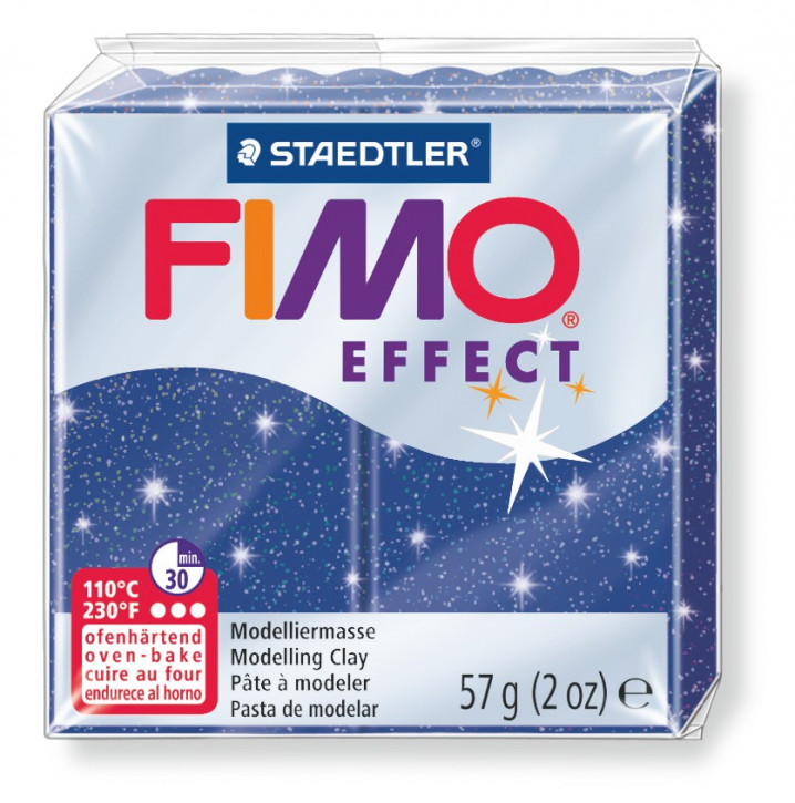Fimo Effect Modelliermasse 8020-blau-glitter