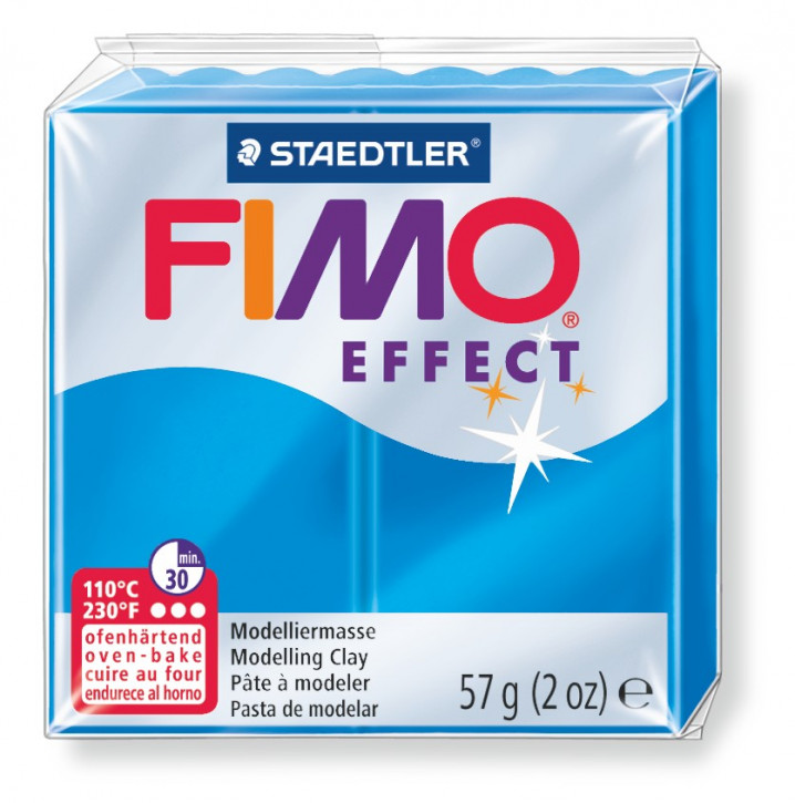 Fimo Effect Modelliermasse 8020-blau-transluzent