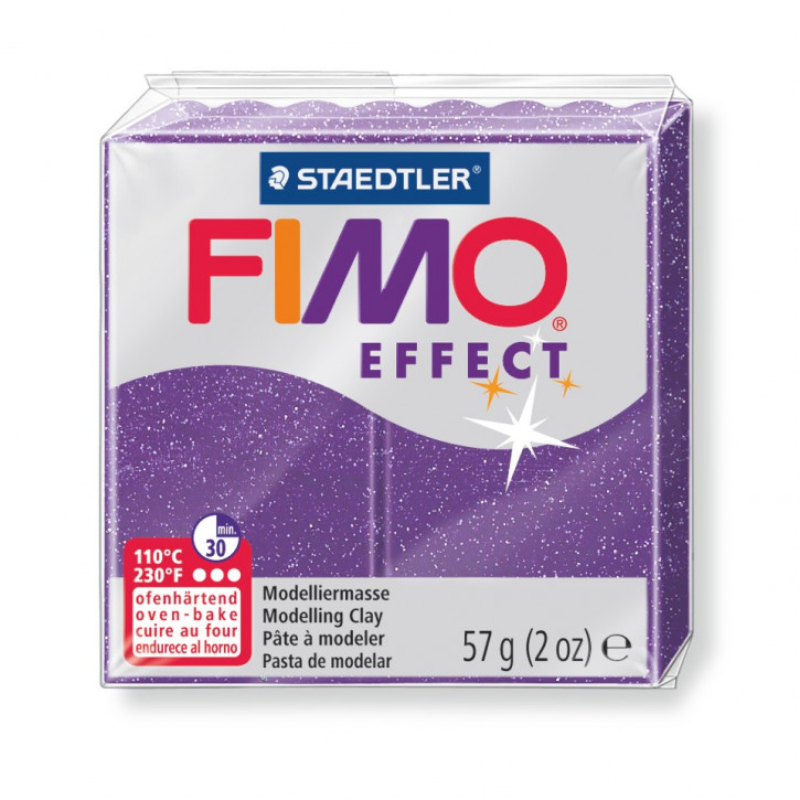 Fimo Effect Modelliermasse 8020-lila-glitter