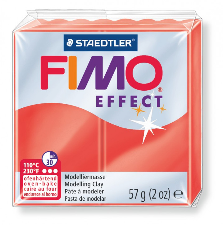 Fimo Effect Modelliermasse 8020-rot-transluzent