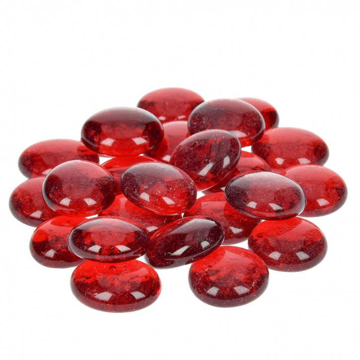 Glas-Nuggets, rot, 18-20mm, 100g