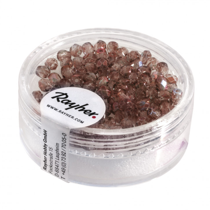 Glas Schliffperle, 3mm ø, 532-nougat
