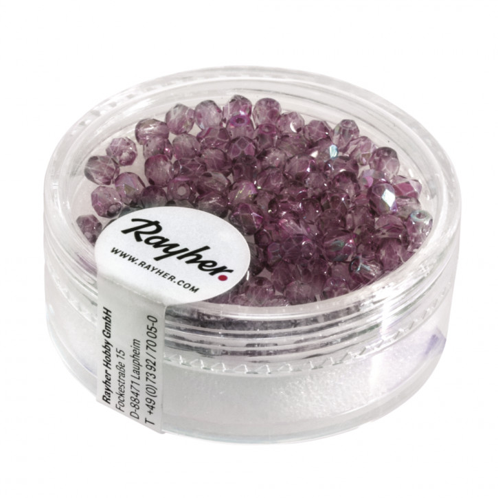 Glas Schliffperle, 3mm ø, 820-amethyst