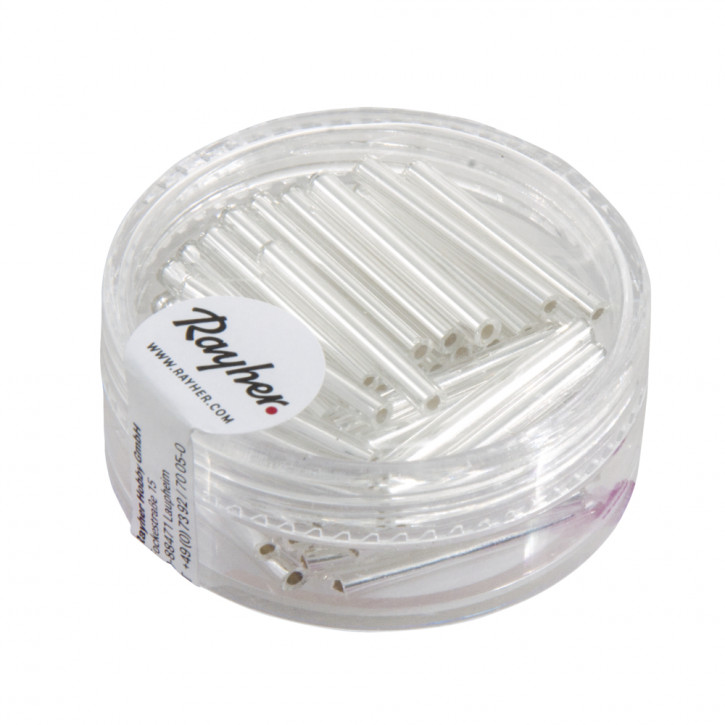 Glas-Stifte 2cm, Dose 12g-silber