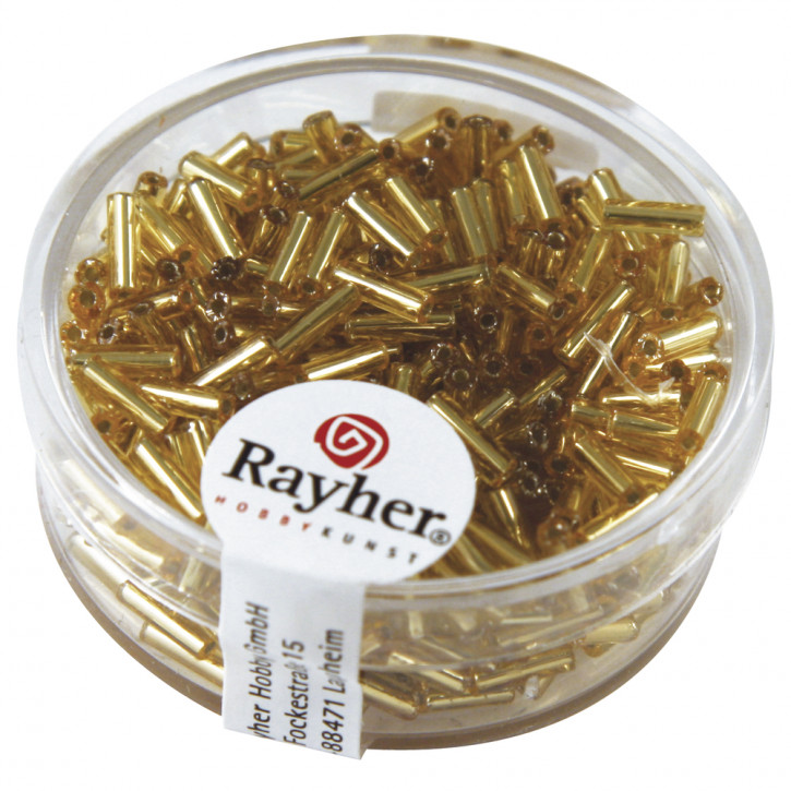 Glasstifte, 7/2 mm, mit Silbereinzug Dose 15g-gold