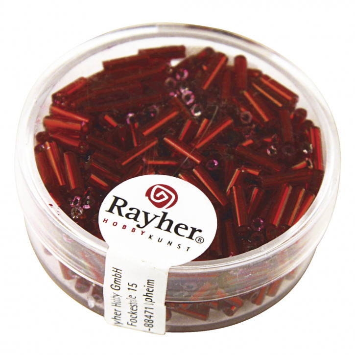 Glasstifte, 7/2 mm, mit Silbereinzug Dose 15g-rot