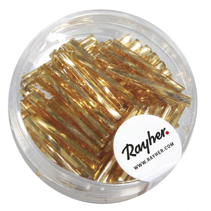 Glasstifte twistet, 20 mm mit Silbereinzug, Dose 13g-gold