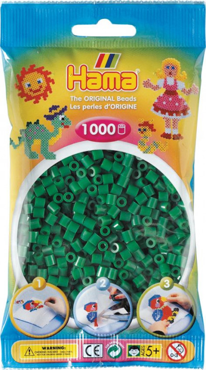 Hama Bügelperlen 1000Stück-dunkelgrün