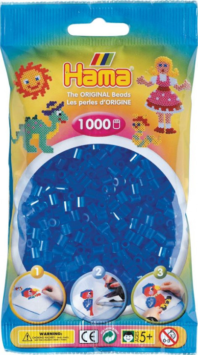 Hama Bügelperlen 1000Stück-mittelblau
