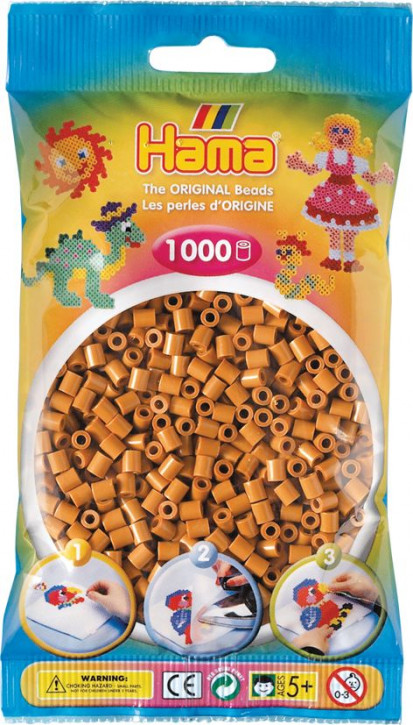 Hama Bügelperlen 1000Stück-mittelbraun