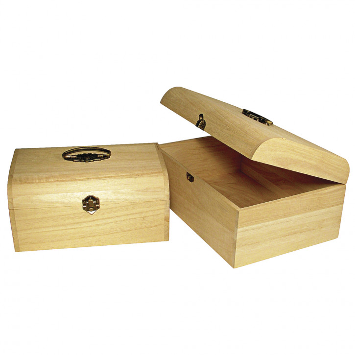 Holz-Koffer mit Antikbeschlag 24,5x16,5x11,5 cm