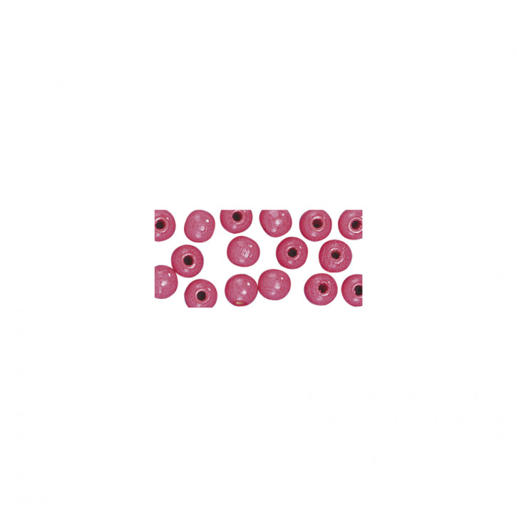 Holz Perlen FSC 100%, poliert, 12mm ø SB-Btl 32Stück, pink, SB-Btl 32 Stück