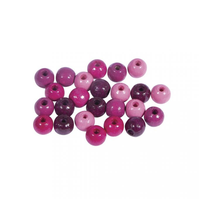 Holz Perlen Mischung 6mm ø poliert-pink
