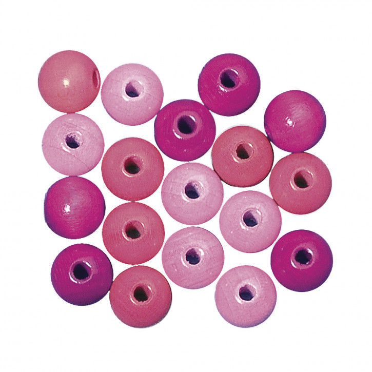 Holz Perlen Mischung 8mm ø poliert-pink