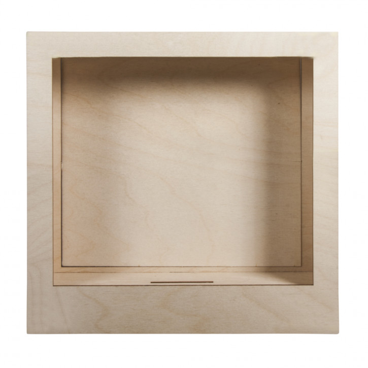 Holzbausatz 3D-Motivrahmen, FSC 100% 24x24x6,6cm, 8-tlg. , Box 1Set, natur