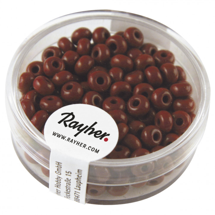 Indianer-Perlen, 4,5 mm Dose 17g-dunkelbraun