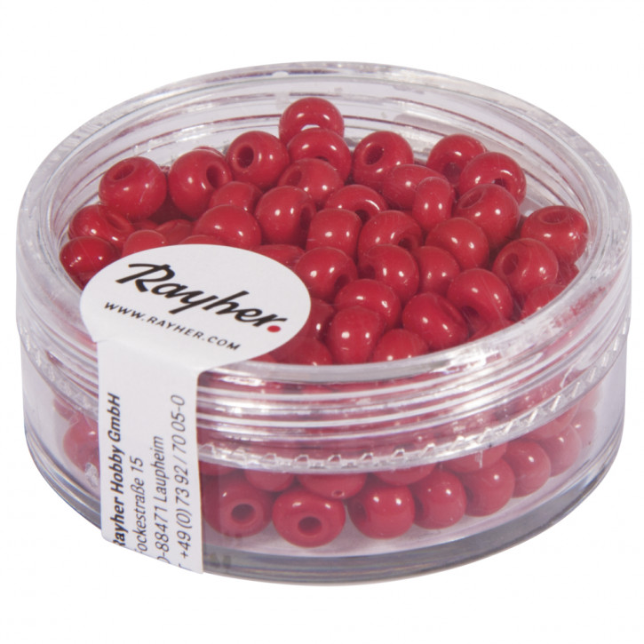Indianer-Perlen, 4,5 mm Dose 17g-rot