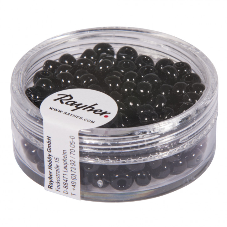 Indianer-Perlen, 4,5 mm Dose 17g-schwarz