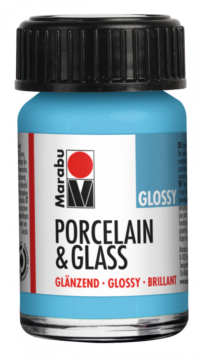 Porcelain & Glass Glänzend Hellblau 090, 15ml