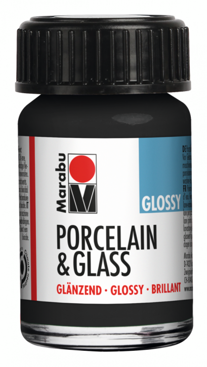 Porcelain & Glass Glänzend Schwarz  073, 15ml