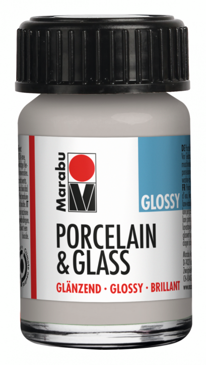Porcelain & Glass Glänzend Metallic-Silber 782, 15ml