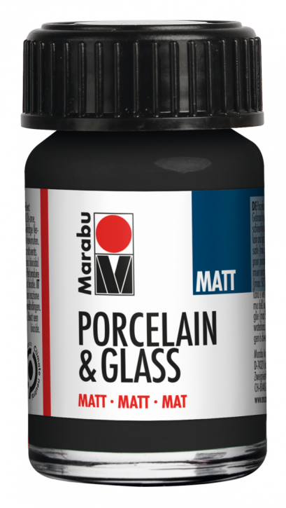 Porcelain & Glass Matt Schwarz  073, 15ml