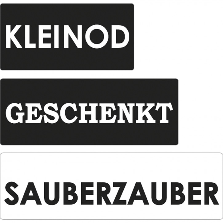 Labels Kleinod,Gesch.,Sauberzauber, 30x15mm, 40x15mm, 50x15mm, SB-Btl 3Stück