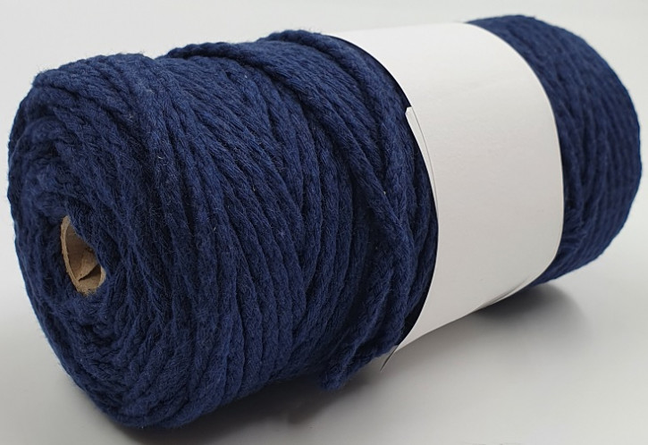 Makramee Garn geflochten, 4mm, 100m Spule 1004-marineblau