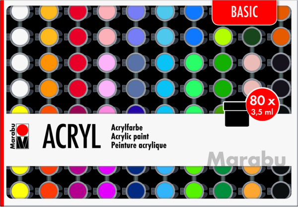 Marabu Acrylfarben Set BASIC 80x3,5ml