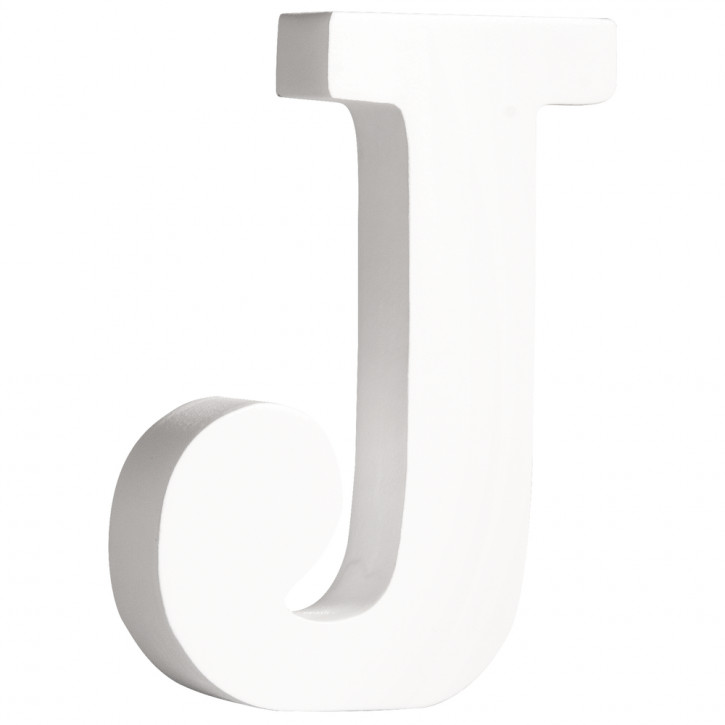 MDF- Buchstabe J, weiß, 11cm, Stärke 2cm