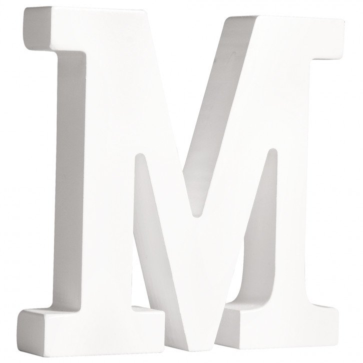 MDF- Buchstabe M, weiß, 11cm, Stärke 2cm